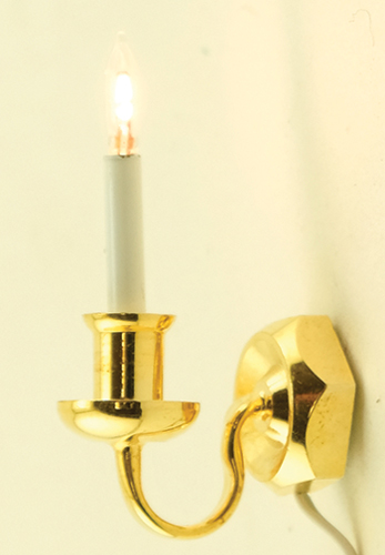 Dollhouse Miniature Single Wall Sconce with Bi-Pin Bulb 12 V.